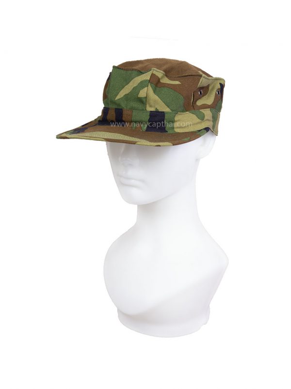 หมวกทหารทรงแปดเหลี่ยมลายพราง WOODLAND