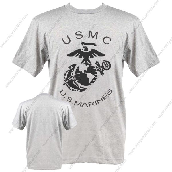 เสื้อยืด-USMC-U.S.-MARINES-แขนสั้น-เทา
