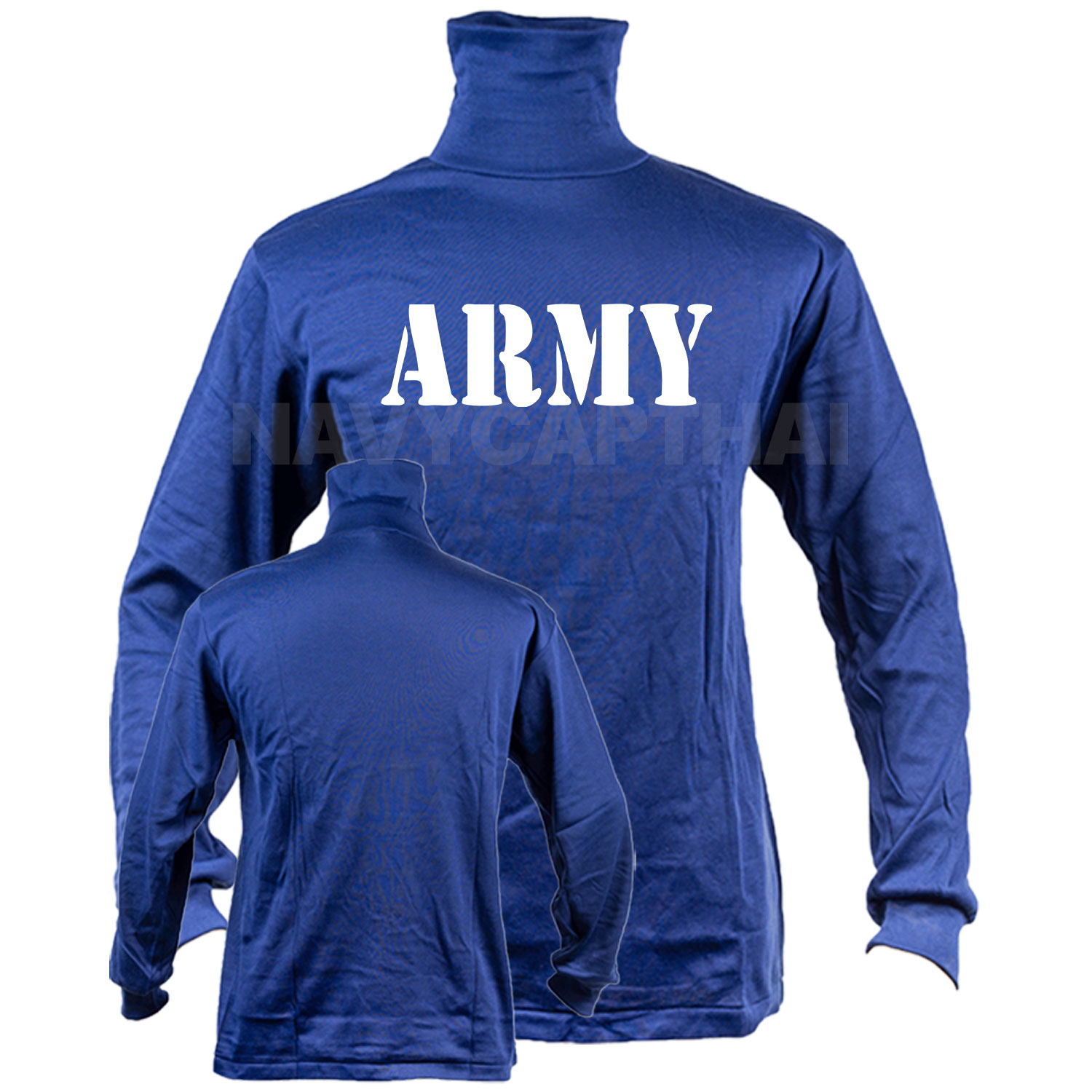 เสื้อยืด-ARMY-แขนยาว-คอพัน-กรมท่า