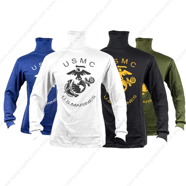 เสื้อยืด-USMC-U.S.-MARINES-แขนยาว-คอพัน