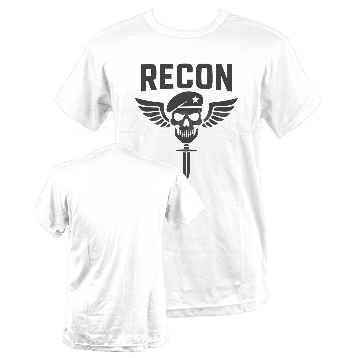 เสื้อยืด-RECON-แขนสั้น-ขาว