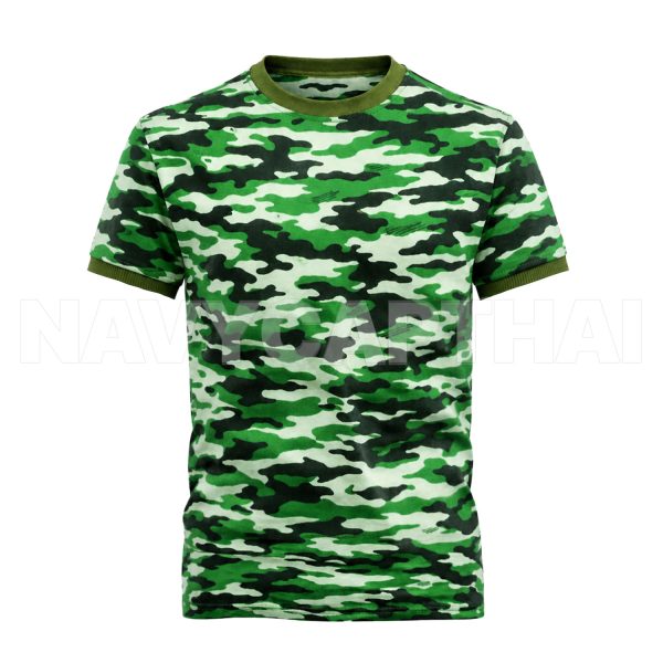 เสื้อยืดลายพรางเขียว