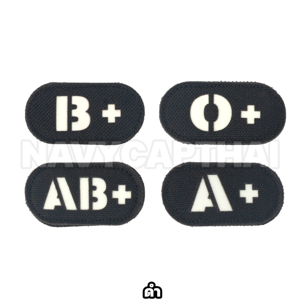Alternative view of ป้ายกรุ๊ปเลือด ตีนตุ๊กแก (Velcro Patch) – A / B / AB / O Positive