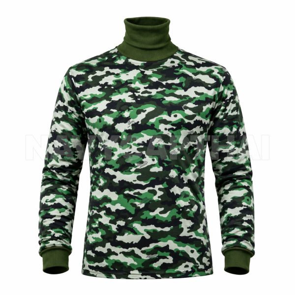 เสื้อยืดลายพรางแขนยาว-คอพัน