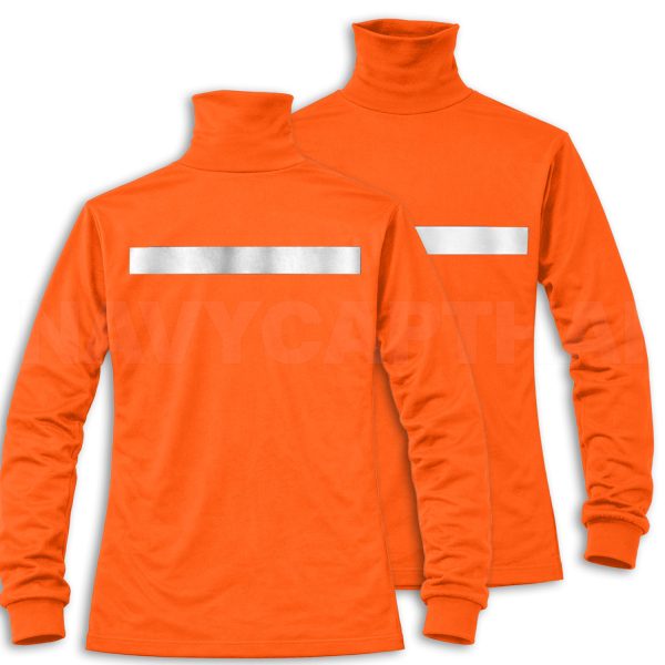 เสื้อยืดแขนยาวคอพัน-ติดแถบสะท้อนแสง