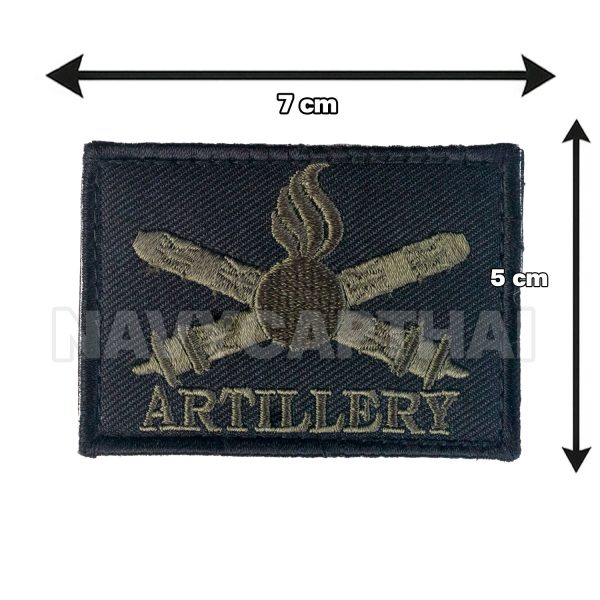 Alternative view of อาร์มปัก ARTILLERY ตีนตุ๊กแก | อาร์มปืนใหญ่ Tactical สีดำ-เขียว OD